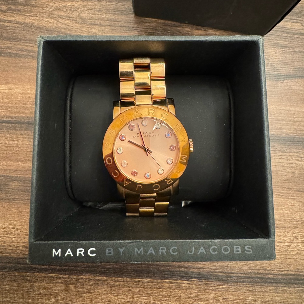 Marc Jacobs Gold Watch with Pink Accents